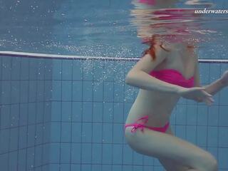 Attractive pink bikini cutie Lera underwater