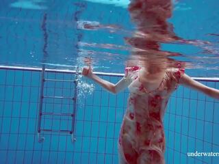 Swimming pool sedusive beauty Martina libidinous and naked